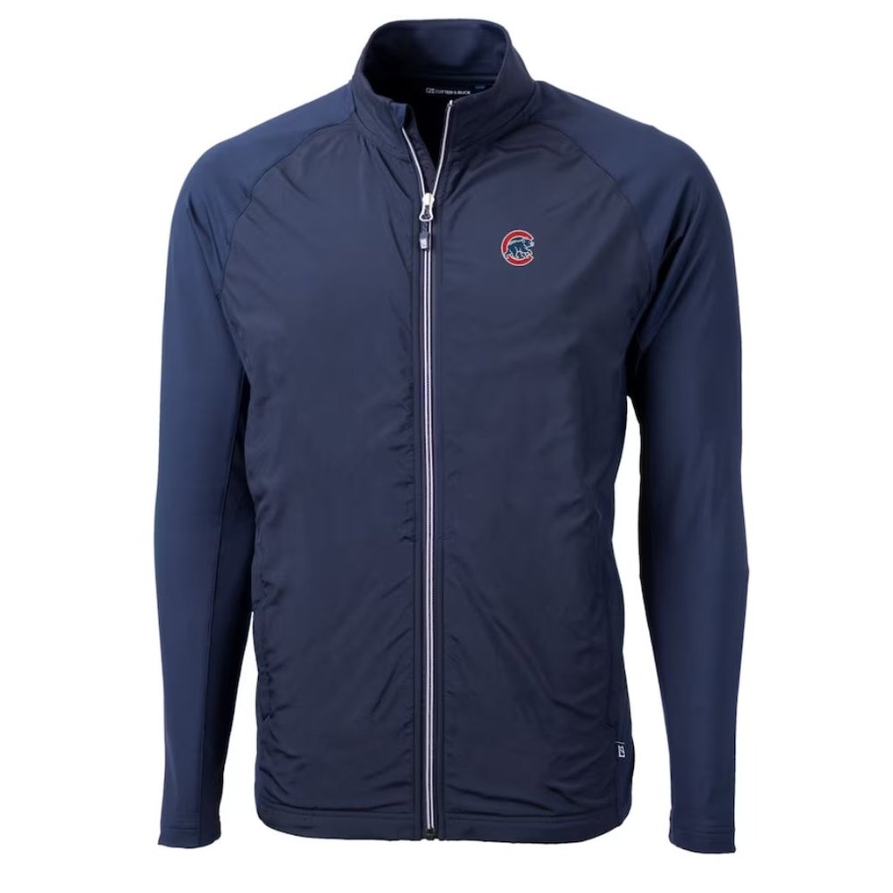Like New Men's Chicago Cubs Cutter & Buck Navy Eco Knit Full-Zip Jacket 3XL 3XB